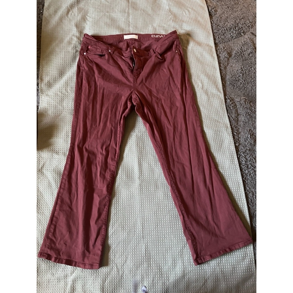 Slink Jeans CURVY Burgundy Flared Pants Size 22